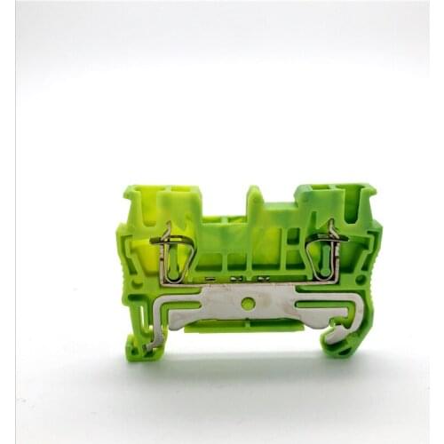 ST-1.5 PE Cage Self Locking Spring Grounding Terminal Universal Compact Wire Connector Rail Type Grounding Terminal Block