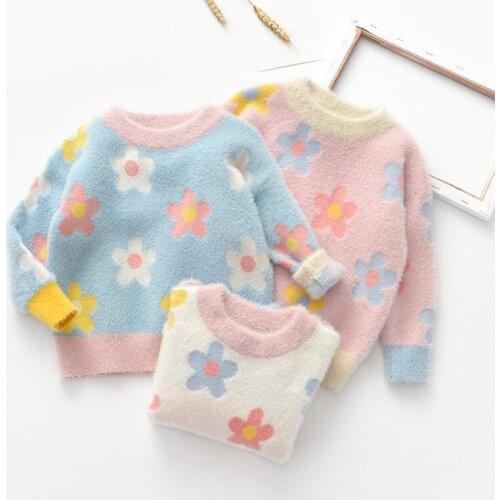 Toddler Girls Sweaters Fashion Print High Quality Sweater for Girl Sea Horse Hair Baby Girl Pullover Autumn Winter Kids Clothing