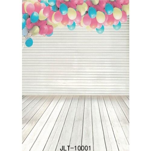 Baby Candy Bar Photography Backdrops Colored Balloons White Wooden Floor Birthday Party Vinyl Backgrounds for Photography Studio