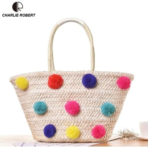 2019 Straw Bags Women New Summer Rattan Casual Tote Handmade Woven Hollow Out Top-Handle Bags Beach Bohemia Bali Box