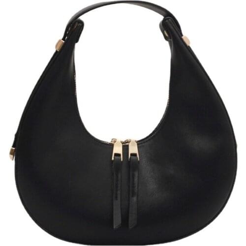 New Vintage Underarm Bag Womens Soft PU Leather Handbags Spring Summer Hobo Dumpling Type One-shoulder Bag Causal Ladies Purses