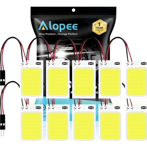 10pcs 12V DC White COB Auto Car Interior LED Light 18 SMD 24 SMD 36 SMD 48 SMD Panel Dome Lamp Map Bulb with T10 Festoon Adapter