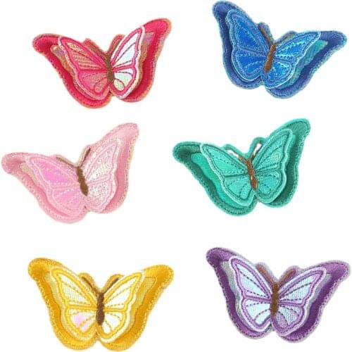 100pcs/lot 3d Butterfly Stage Costumes Embroidery Patch Kids Clothing Decoration Sewing Accessory Diy Iron Applique