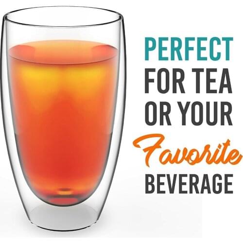 2\4\6 Pcs 450ML Double Wall Glass Cup Handmade Creative Beer Mug Tea Mugs Drinkware Beer Coffee Cup Set Transparent Drinkware