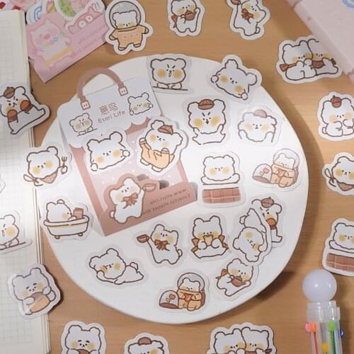 40 Pcs/lot Cute Kawaii Animal Paper Cat Box Stickers Calendar Diary Journaling Stationery
