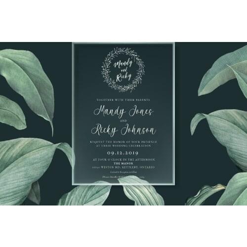 Custom Acrylic Wedding Invitation, Mirror Invitation, Transparent Invitation, Acrylic table