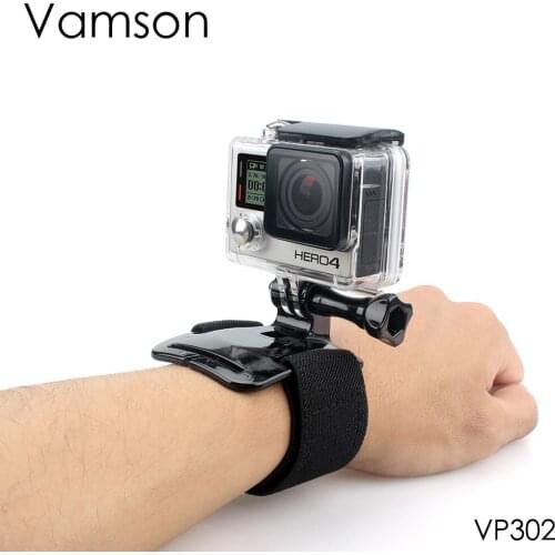 Vamson for Gopro Accessories 360 Degree Rotating Wrist Hand Strap Tripod Mount For GoPro Hero 4 3+2 1 for Xiaomi for SJCAM VP302