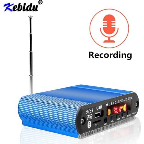Kebidu 12V Wireless Bluetooth MP3 Player WMA Decoder Board Car Radio with Recording Function Support USB/SD/FM Audio Module