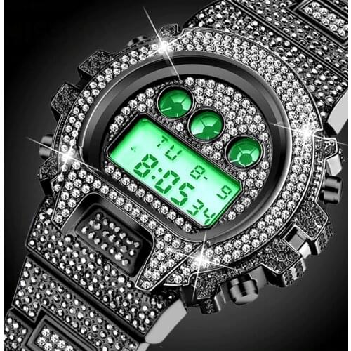 Hot MISSFOX Mens Digital Watch Gshock Mens Watches Top Luxury Brand Wrist Watch Men Hiphop Blacked Out Watches Free Shipping