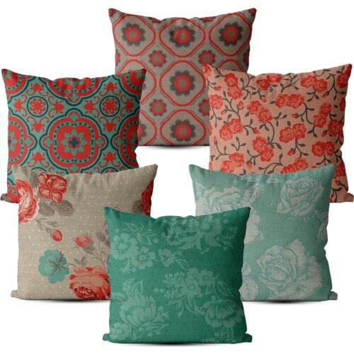 Mandala Flower Home Decoration Pillow Covers Decorative 40*40 45*45 Scandinavian Decor Linen Sofa Cushion Cover for Living Room