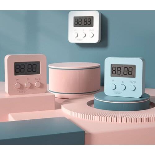 1pcs Digital Kitchen Timer LCD Display Square Cooking Shower Study Count Up Countdown Alarm Clock Sleep Stopwatch Clock Timer