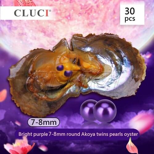 CLUCI free shipping, 7-8MM Bright Purple CULTURED saltwater twins pearls oysters, GRADE, 60 pearls can get WP282SB