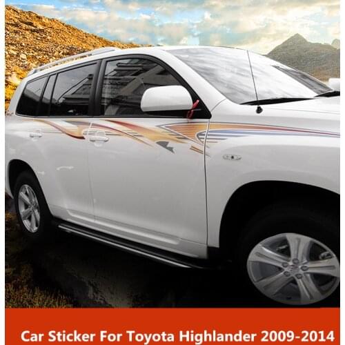 For Toyota Highlander 2009-2014 Car Sticker Body Exterior Decoration Highlander Modified Sports Sticker