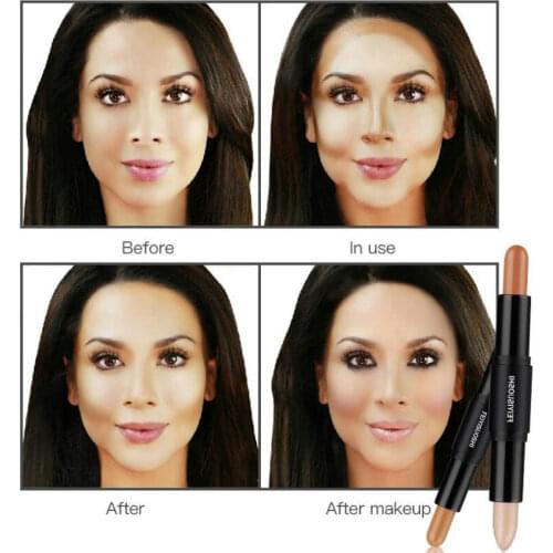 Double headed Highlighter Shadow Facial RepairFace Bronzer High Gloss Shimmer Makeup Cosmetic