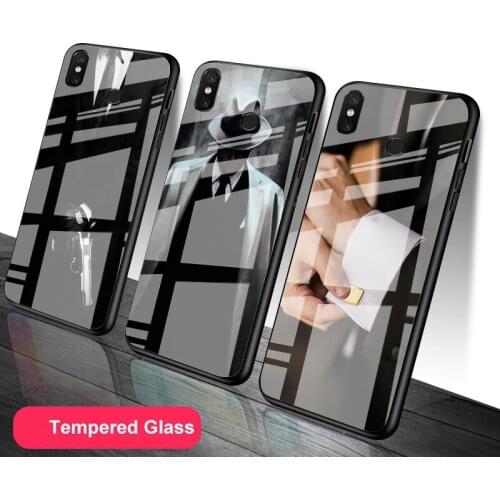 Gentleman Tempered Glass Phone Case For Redmi Note 5 6 7 8 9 Pro Note8T Note9S Redmi8 9 Cover Shell