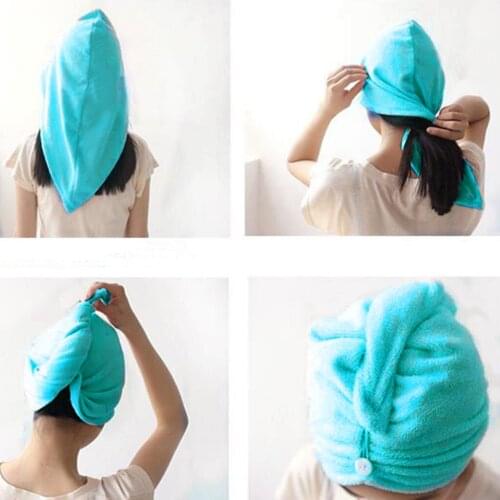 Hat Turban Bath Towel Head Wrap Cap Quick Dry Hair Microfiber Shower Caps Magic Drying Hat Microfiber Head Wrap Bathing Tools