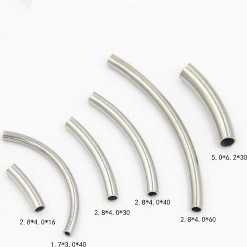 10pcs 2.5mm Stainless Steel Curve Tube Beads Spacer for Bracelet Necklace Jewelry Makings