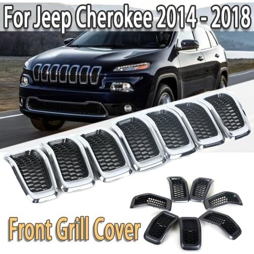 K-Car Front Bumper Central Grill Cover Trim Replaced Racing Grille Grilles For Jeep Cherokee 2014 2015 2016 2017 2018