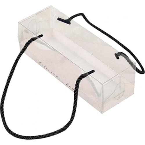 10Pcs Portable Transparent Cake Swiss Roll Boxes PET Packaging Dessert Container Gift Box Cake Packaging for Wedding Home Party