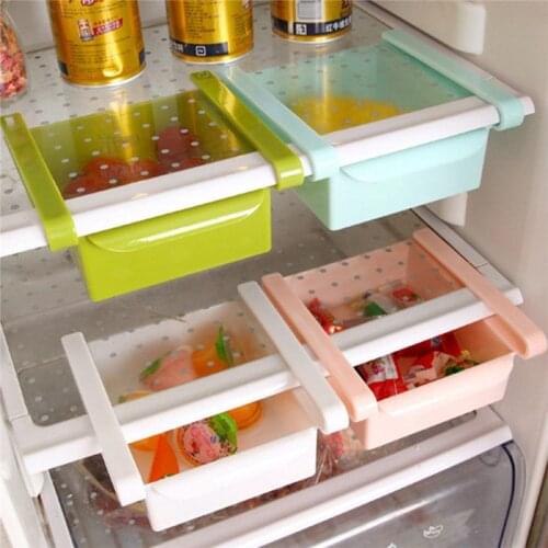 Kitchen Fridge Organizer Slide Under 2x Box Rack Space Saving Shelf Drawer