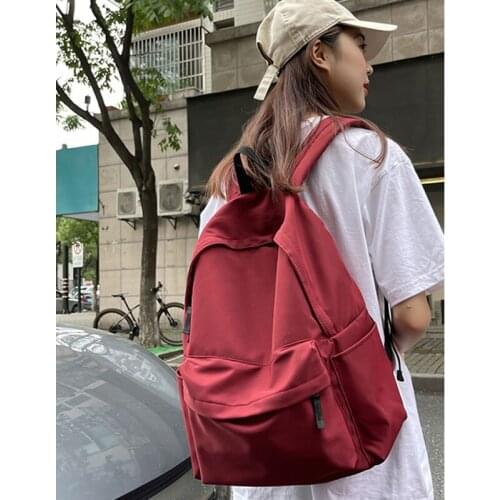 ARKA WAKA backpacks Fashionable and simple red backpacks student large-capacity travel backpacks