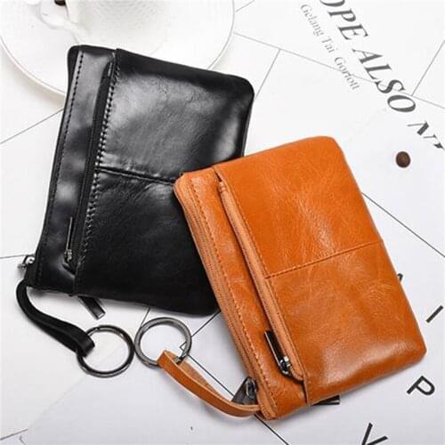 Men Women Retro Zipper Wallets Mini Fashion Coin Purse Card Case Men Women Credit Passport Card Bag ID Passport Card Wallet