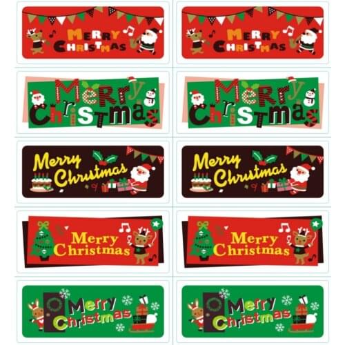 100pcs/lot rectangle "Merry Christmas" series paper adhesive seal sticker gifts sealing sticky DIY decorative label for handmade