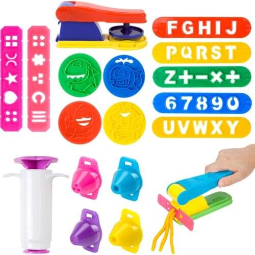 New Plasticine Modeling Mold Play Dough Model Tools Toys 3D Syringe Roller Impression Moulds Clay Kits Education Toys Gift