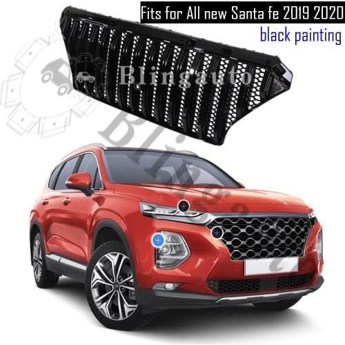 Front grille radiator grille fits for H yundai all new Santafe TM 2019 2020 Santa fe black ABS grille
