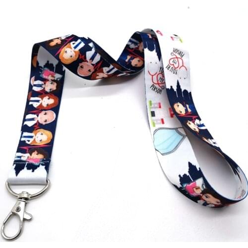 Hot 10 pcs Greys Anatomy Doctors nurse Neck Strap Lanyards Key Chain Accessories