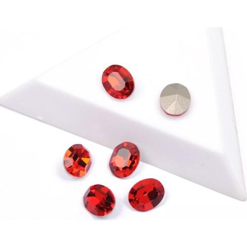 CTPA3bl 4128 K9 Popular Glass Rhinestones Oval Shape Lt. Siam Color Loose Rhinestone For 3D DIY Nail Art Decorations