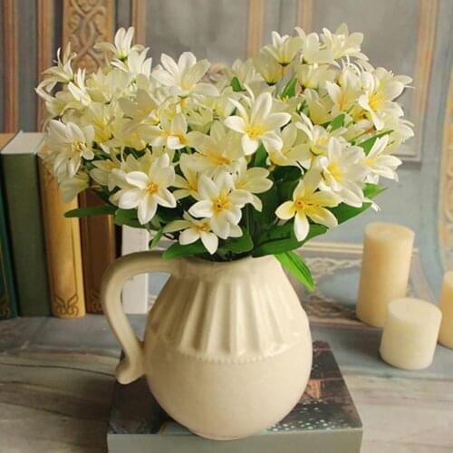 Lovely Artificial Mini Lily Flower Bouquet Home Wedding Decor 24 Flowers on 1 Piece