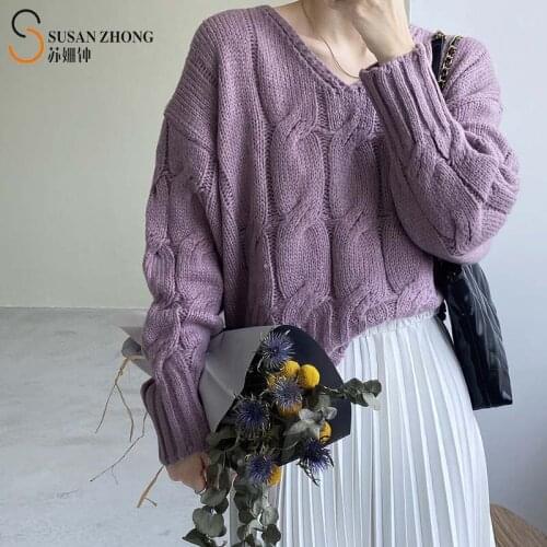 Women Pullovers Female Sweater Designed Braid Pattern Knitting Batwing Sleeve Drop Shoulder Classic Round Neck Ol Autumn Winter