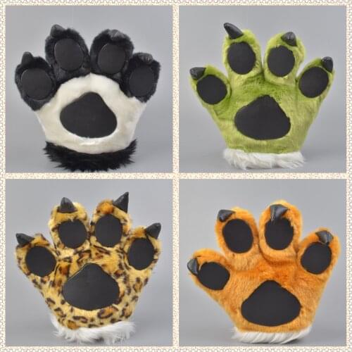 Lifelike 11-23cmplush Glove Simulation Tiger Claw stuffed soft comfortable toy Educational Tool crhistmase birthday gift for kid