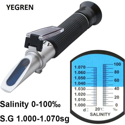 Handheld Salinity Refractometer Salinity Meter Salt Specific Gravity Tester Salinometer Seawater Hydrometer Optical Instrument