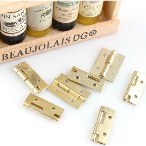 Cabinet Golden Mini iron hinge 15x10x0.5 copper plating small furniture hinges 20pcs