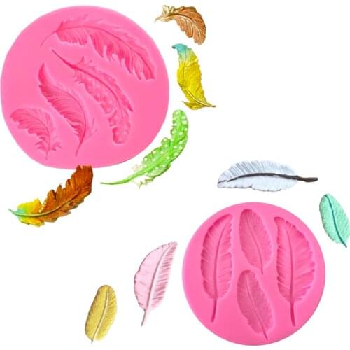 Birds Feather Chocolate Silicone Mold DIY Fondant Cake Decorating Tool Sugar Gumpaste Lace border Mold Baking Utensils Resin Art