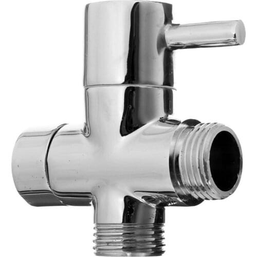 1/2" Chrome Leante Bathroom Shower Faucet Tee Connector Brass Plated 3Way Diverter Toilet Bidet Shattaf Valve Faucet Accessories