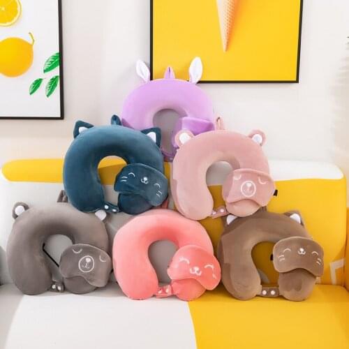 U Shaped Memory Foam Neck Pillows Soft Travel Pillow Neck Cervical Airplane Pillow 30*28*14CM Cervical Travel Healthcare Bedding