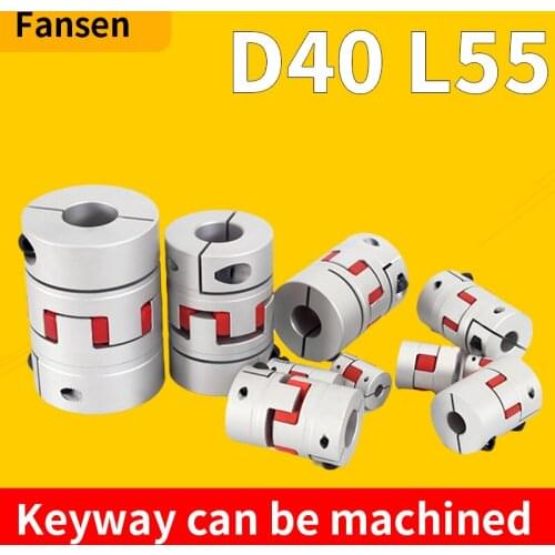 Shaft Coupling Motor Connector Flexible Metal Plum Clamp Coupler D40 L55 Shaft Aluminum CNC Three Jaw /8/10/12/14/16/18/20/22mm