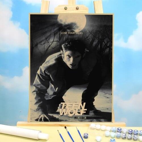 Wolf Animal DIY Painting By Numbers Kit Oil Paints 50*70 Canvas Pictures Wall Paintings Crafts Adults Drawing