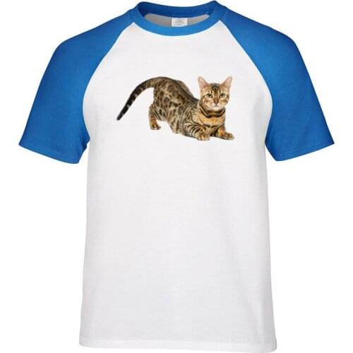 Bengal cat Siberian cat funny Fashion Raglan Sleeve T-shirt Men t shirt O-neck tops men clothes