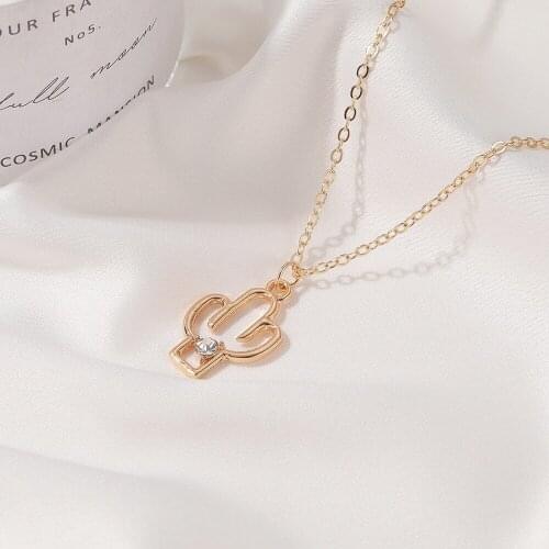 Fashion Romantic cute cherry cactus necklace zircon pendant Chains Choker for women jewelry collar aesthetic Punk collier femme