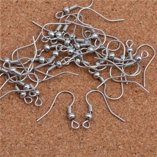 100pcs French Earwire Finding, EARRING HOOK COIL EAR WIRE FOR JEWELRY Making New