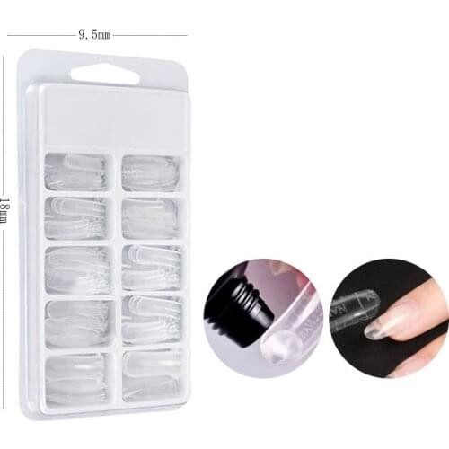 100PCs/Box False Nails Mold Clear Full Cover Nail Tips Scale Tools UV Gel Acrylic Quickly Extended False Nails