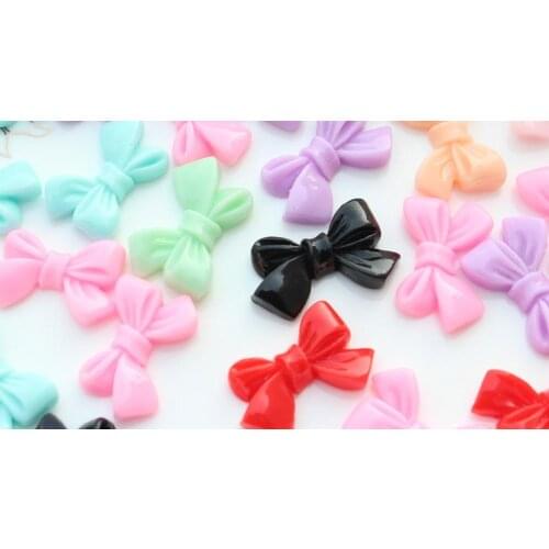 200pcs lovely Mixed Resin Bow Cabochons (24mm) Cell phone decor, hair pin, rings DIY