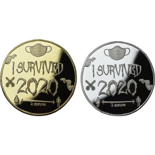 2020 Survivor Commemorative Coin Collectible Great Gift Bit Coin 2020 I'm Still Alive Creative Souvenir Gold Plated Bitcoin Coin