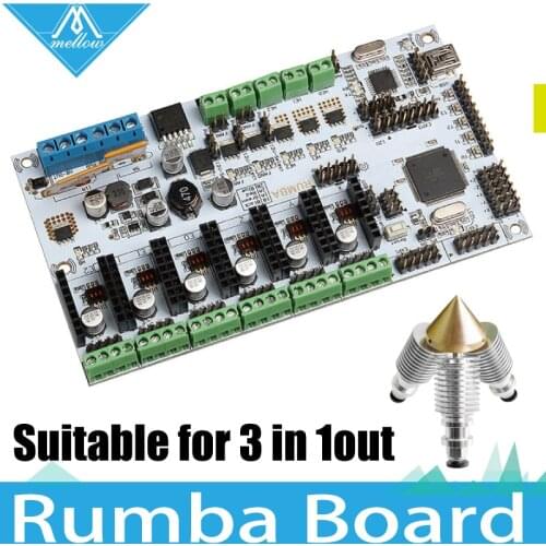 3D Printer Diamond Hotend Brass Multi Color Nozzle 3 IN 1 OUT Control Kits Mother Rumba Board based on ATmegas'AVR processor