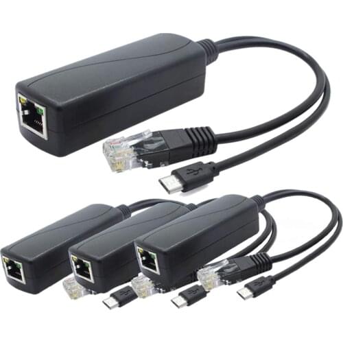 4-Pack 5V PoE Splitter, 48V to 5V 2.4A Adapter with Micro-USB Plug, for IP Camera,Tablets,for Raspberry Pi and More