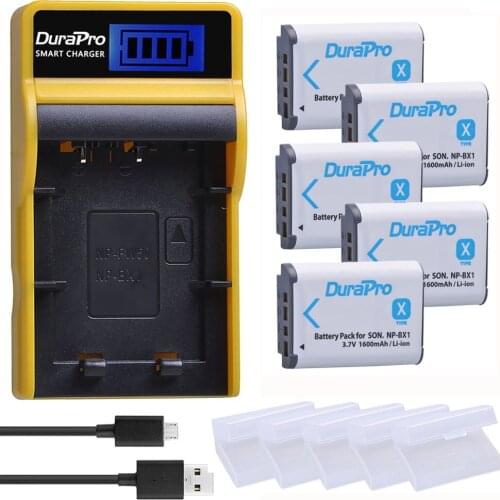 5pc NP-BX1 NP BX1 NPBX1 Battery + LCD USB Charger For SONY DSC RX1 RX100 RX100iii M3 M2 WX300 HX300 HX400 HX50 HX60 GWP88